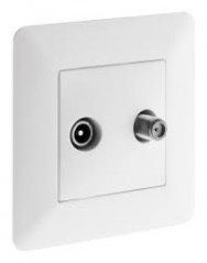 In-wall TV + Satellite socket ARTEZO model white.