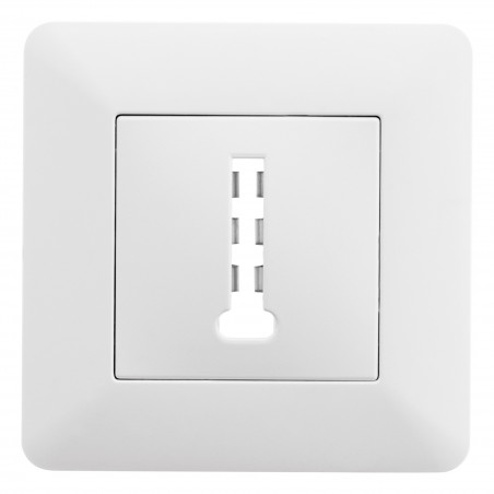Toma de teléfono empotrable de 8 polos ARTEZO, blanca.