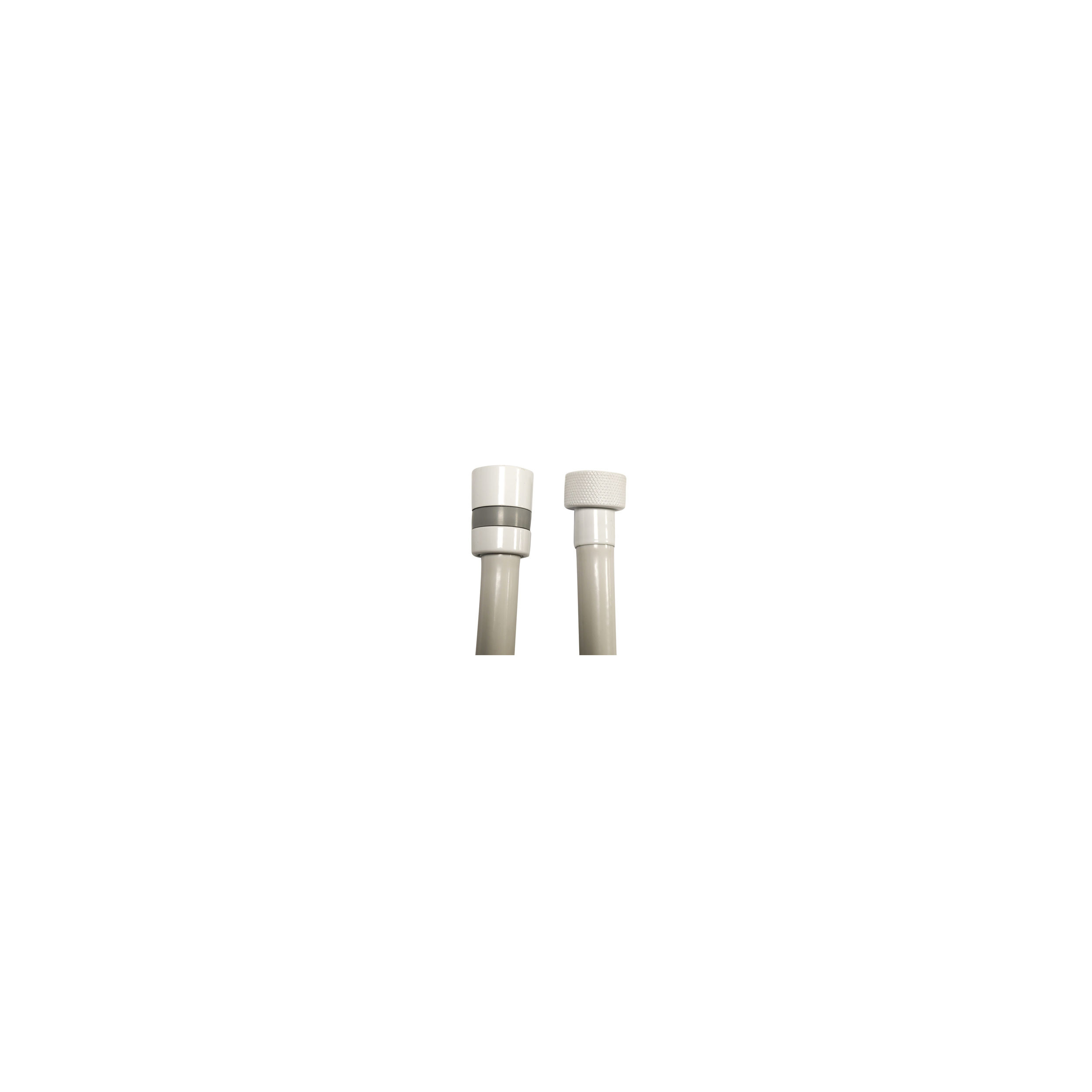 copy of Double staple metal shower hose, white epoxy, 1.5m.