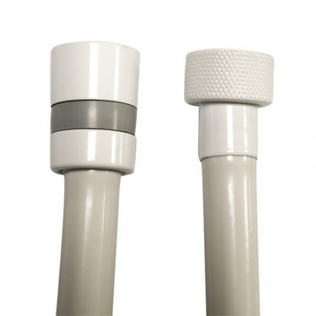 copy of Double staple metal shower hose, white epoxy, 1.5m.