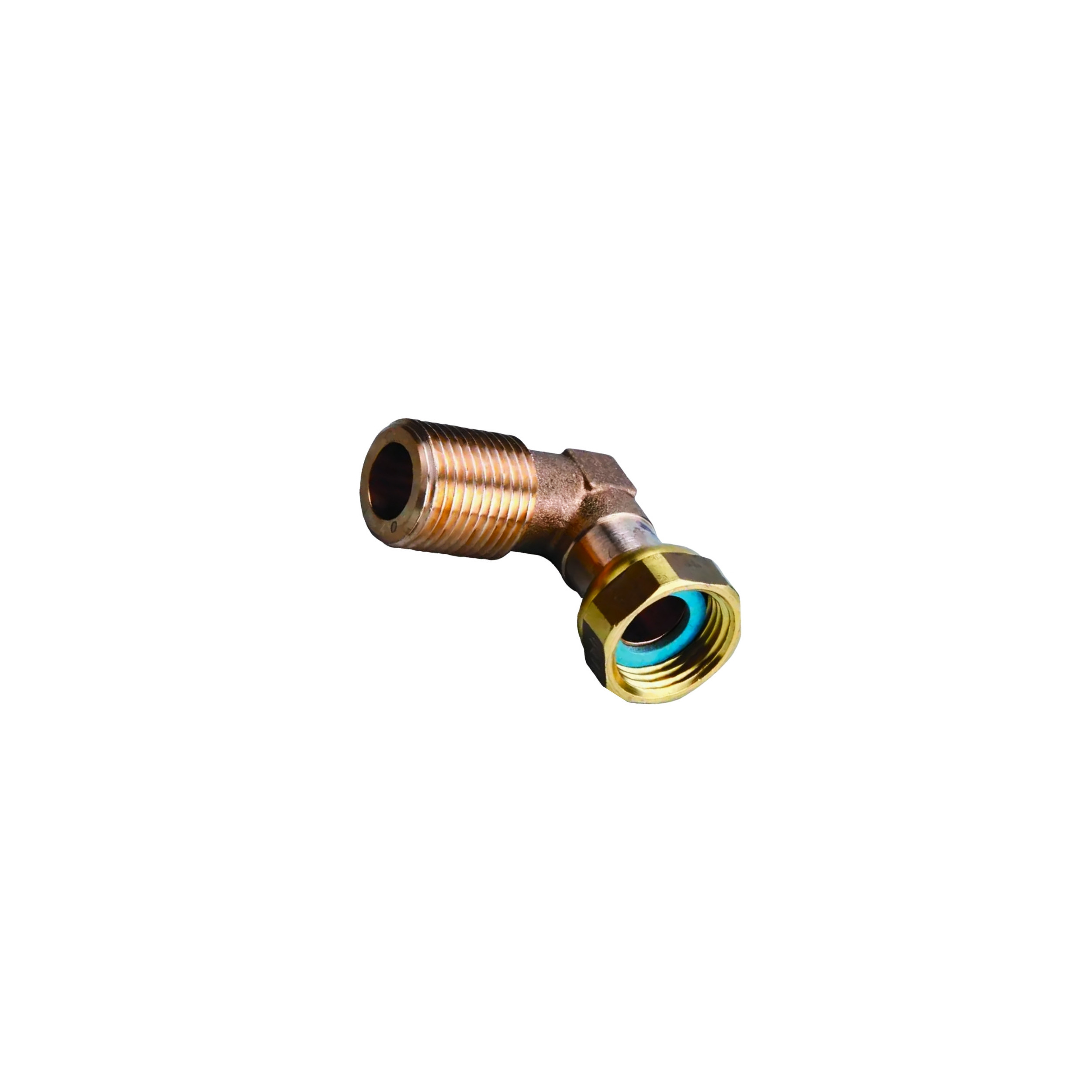 Raccord laiton coudé 90° gaz naturel 15x21 mâle femelle écrou libre