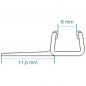 Junta vertical de un solo labio para mamparas de ducha de cristal 6 mm, 2 metros Junta vertical de un solo labio para mamparas de ducha de cristal 6 mm, 2 metros