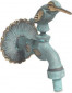 Robinet de jardin décoratif motif oiseau finition vert de gris. Robinet de jardin décoratif motif oiseau finition vert de gris.