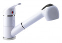 Miscelatore monocomando bianco lucido per lavabo con doccetta estraibile Miscelatore monocomando bianco lucido per lavabo con doccetta estraibile