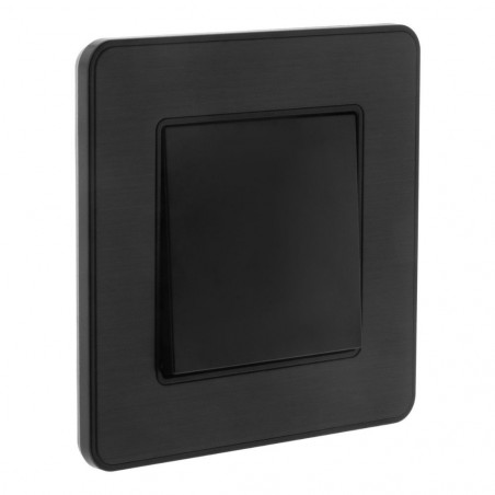Va-et-vient 10A encastrable modèle KOURO métal noir brossé ZENITECH