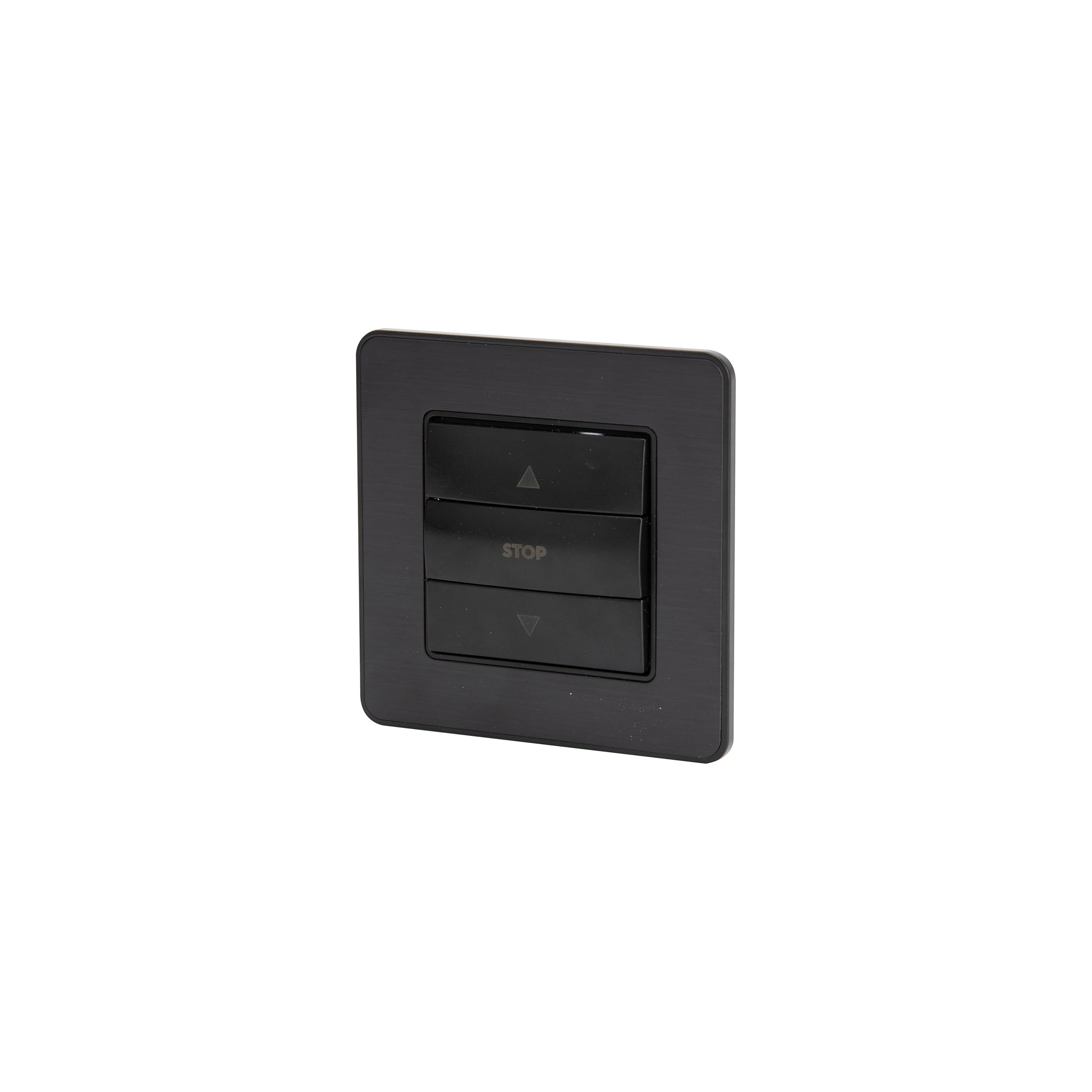 Commande de volet roulant encastrable modèle KOURO métal noir brossé ZENITECH