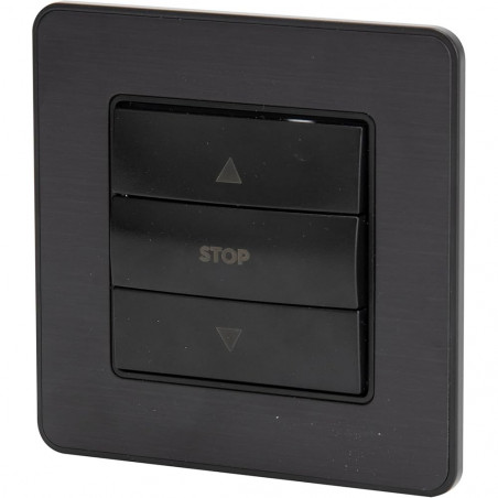 Commande de volet roulant encastrable modèle KOURO métal noir brossé ZENITECH