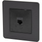 Prise téléphone RJ45 encastrable modèle KOURO métal noir brossé ZENITECH Prise téléphone RJ45 encastrable modèle KOURO métal noir brossé ZENITECH