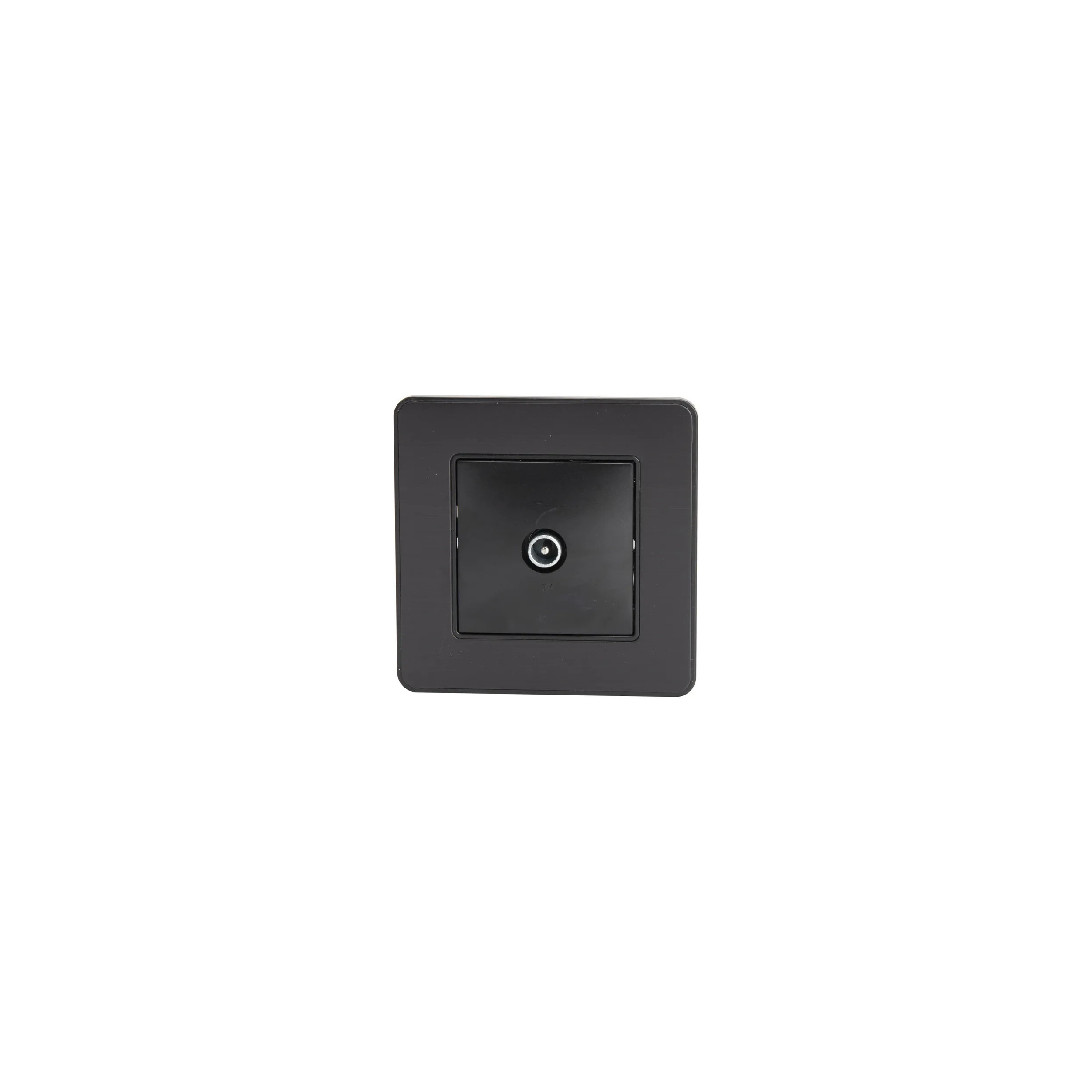 TV-Steckdose 9.52mm Einbausteckdose Modell KOURO schwarzes Metall gebürstet ZENITECH
