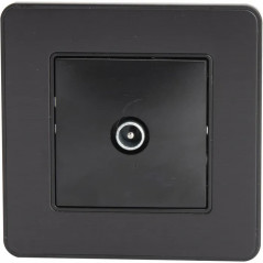 Prise TV 9.52mm encastrable modèle KOURO métal noir brossé ZENITECH