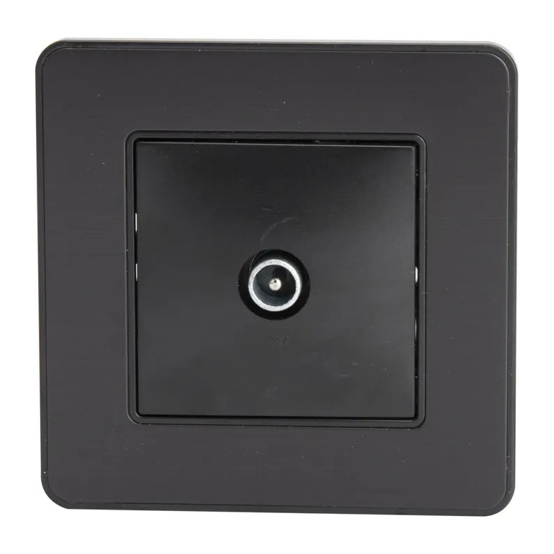 TV-Steckdose 9.52mm Einbausteckdose Modell KOURO schwarzes Metall gebürstet ZENITECH TV-Steckdose 9.52mm Einbausteckdose Modell KOURO schwarzes Metall gebürstet ZENITECH