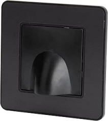 Plaque sortie de câble encastrable modèle KOURO métal noir brossé ZENITECH