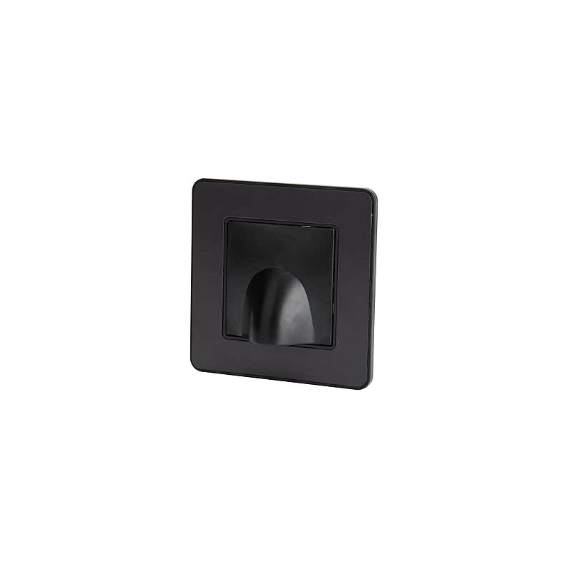 Plaque sortie de câble encastrable modèle KOURO métal noir brossé ZENITECH