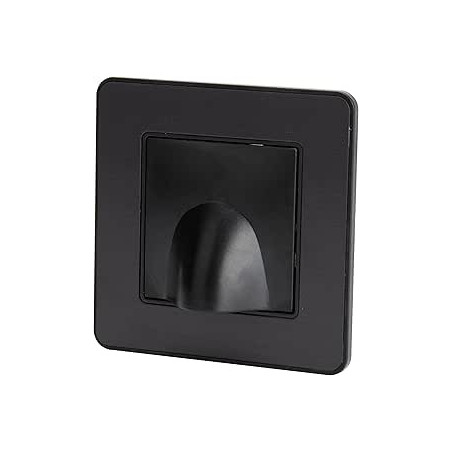 Plaque sortie de câble encastrable modèle KOURO métal noir brossé ZENITECH
