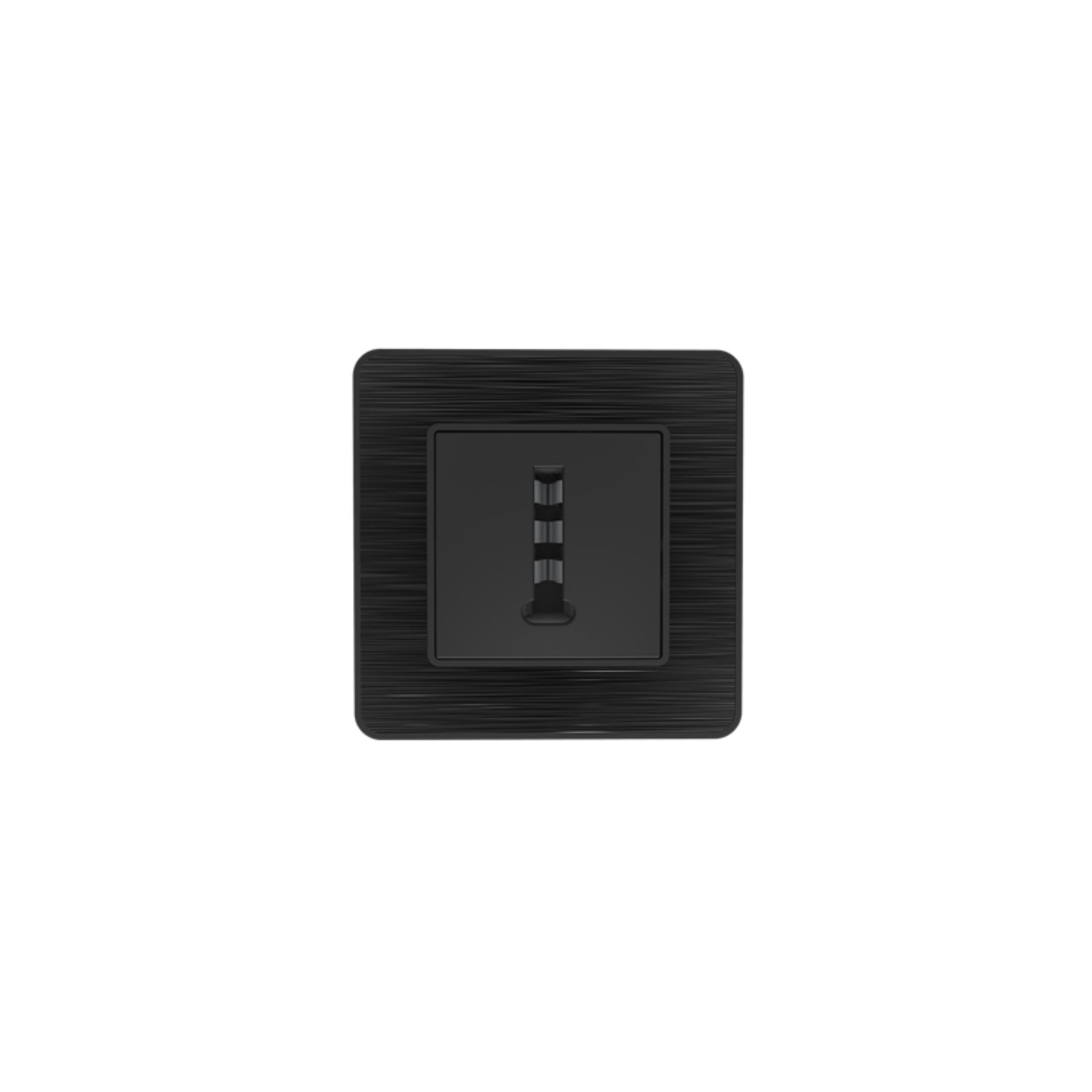 Prise téléphone 8 plots encastrable modèle KOURO métal noir brossé ZENITECH