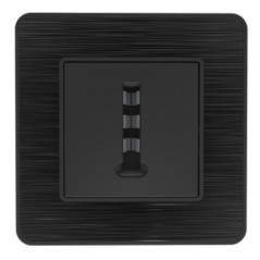 Prise téléphone 8 plots encastrable modèle KOURO métal noir brossé ZENITECH