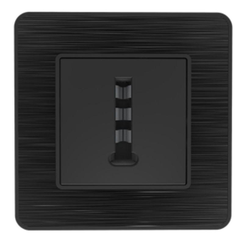 Prise téléphone 8 plots encastrable modèle KOURO métal noir brossé ZENITECH Prise téléphone 8 plots encastrable modèle KOURO métal noir brossé ZENITECH