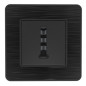 8-pin flush-mount telephone socket model KOURO brushed black metal ZENITECH 8-pin flush-mount telephone socket model KOURO brushed black metal ZENITECH