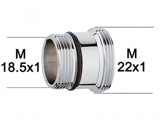 Adattatore rubinetto da 18,5x100 maschio a 22x100 maschio