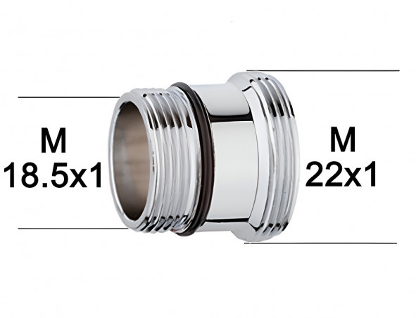 Adaptador de grifo 18,5x100 macho a 22x100 macho