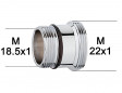 Adattatore rubinetto da 18,5x100 maschio a 22x100 maschio Adattatore rubinetto da 18,5x100 maschio a 22x100 maschio