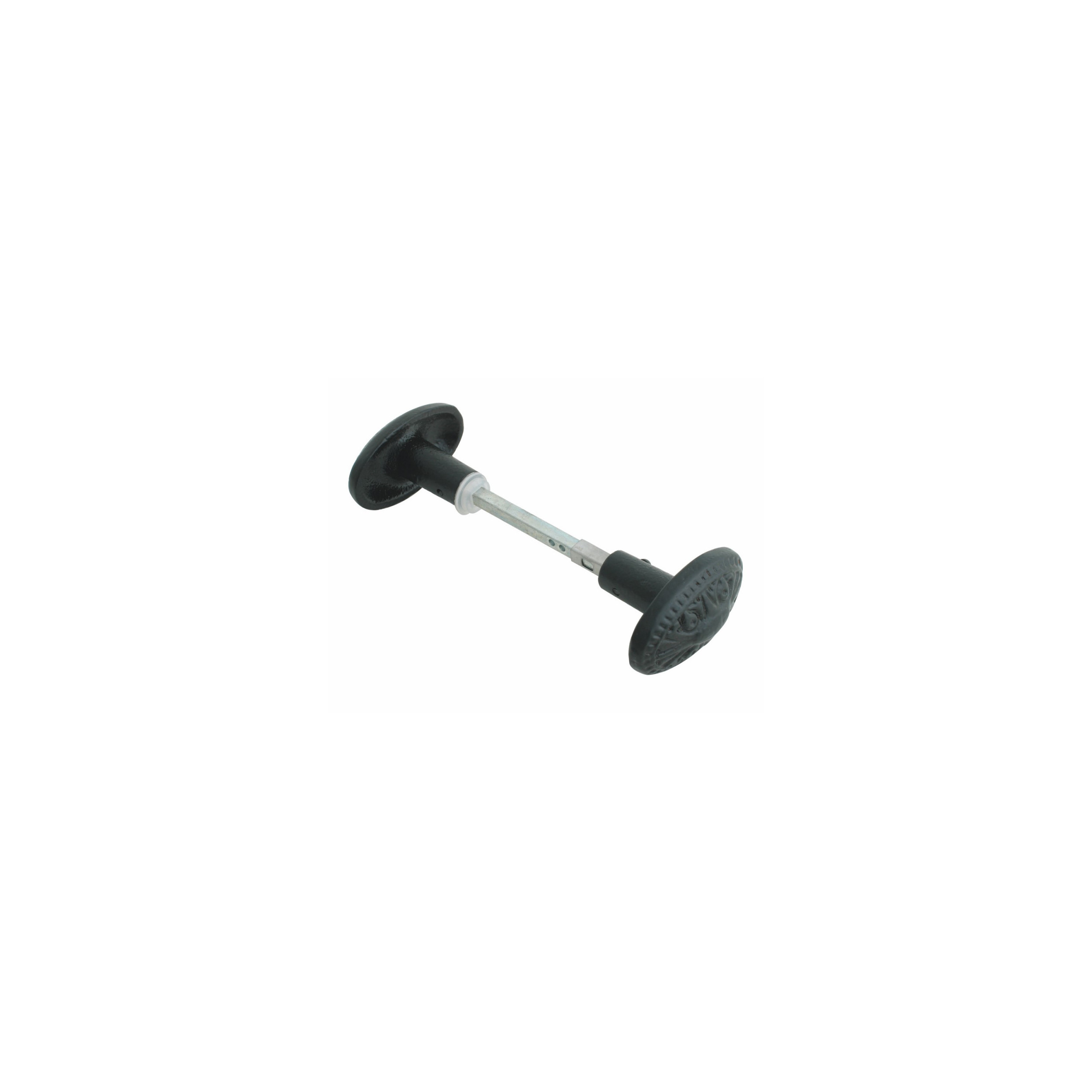 Doppelter Knopf Bigorre aus Gusseisen schwarz für 6 und 7 mm Quadrat