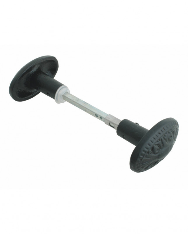 Bouton double bigorre en fonte noir pour carré 6 et 7mm Bouton double bigorre en fonte noir pour carré 6 et 7mm