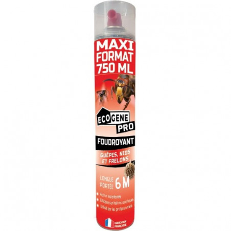 Foudroyant guêpes, nids et frelons longue portée 750ml ECOGENE