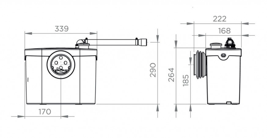 PRO UP SILENCE" sanitary plunger for 1 WC