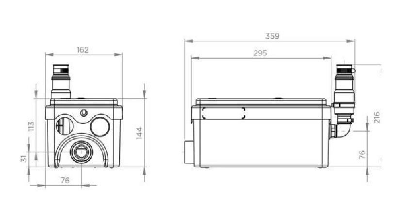 Pompe de relevage SANIDOUCHE FLAT avec bonde pour receveur de douche plat , 2 entrées