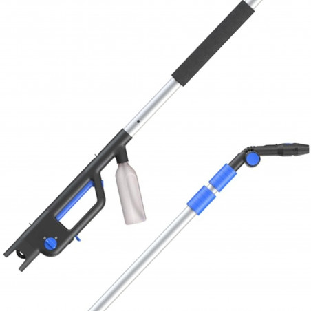 Lance télescopique nettoyage toiture et façade haute et basse pression 3,9 m, accessoires complets