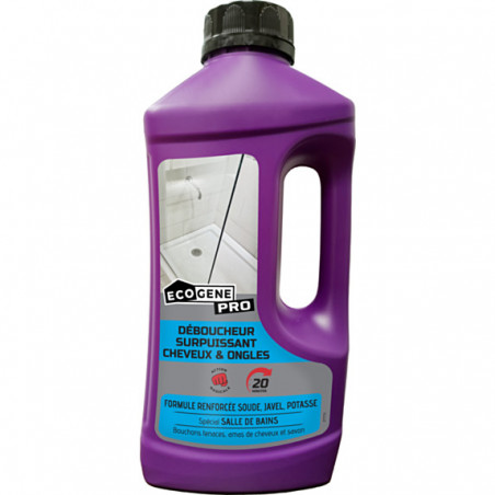 Déboucheur surpuissant cheveux et ongles ECOGENE PRO 1L