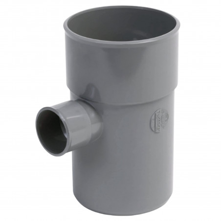 Té PVC réduit 100/50 mm culotte mâle femelle à coller 90°, NF évacuation eaux usées
