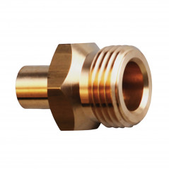 Left-hand threaded cylinder nipple for soldering on copper d.12 mm, butane propane gas