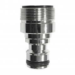 Adaptateur robinet mitigeur chromé mâle 24x100 sortie rapide tuyau arrosage