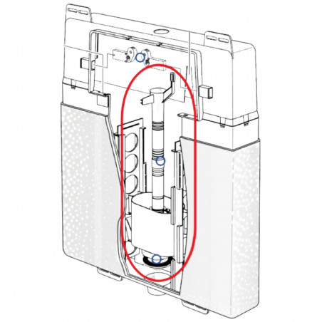 Schwab complete flush mechanism for concealed WC cistern 190, 192 - start and stop, single or dual flush