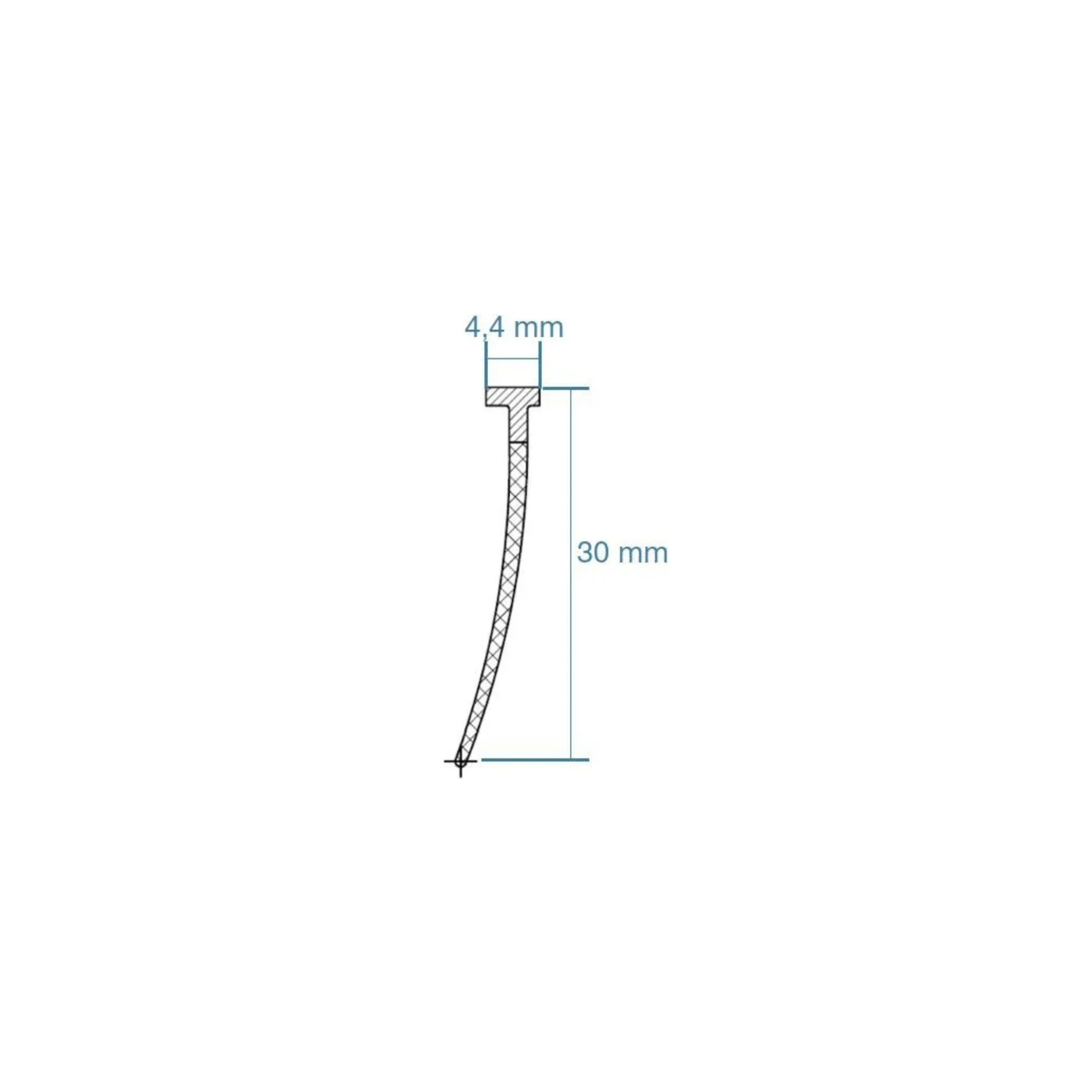 Joint simple lèvre à emboiter porte de douche CORAIL, SEXTANT, lèvre 30 mm, emboiture 4,4 mm