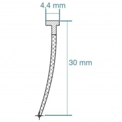Joint simple lèvre à emboiter porte de douche CORAIL, SEXTANT, lèvre 30 mm, emboiture 4,4 mm