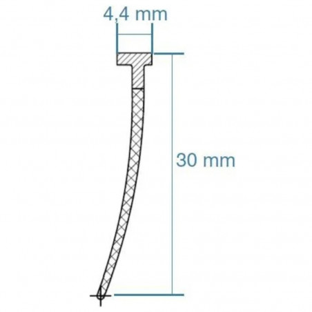 Joint simple lèvre à emboiter porte de douche CORAIL, SEXTANT, lèvre 30 mm, emboiture 4,4 mm