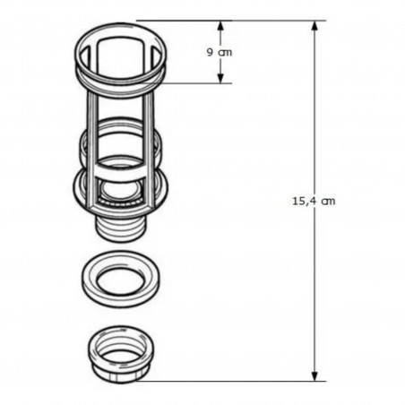 Cubeta de campana completa para el tanque 128