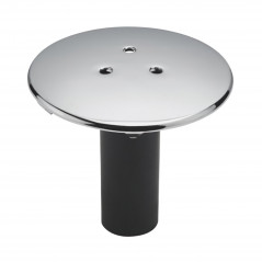 Capot métal chromé bonde de douche 90 mm, receveur percé 60 mm avec tube garde d’eau