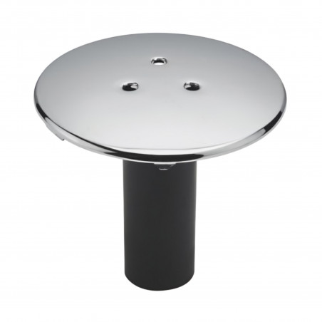 Capot métal chromé bonde de douche 90 mm, receveur percé 60 mm avec tube garde d’eau