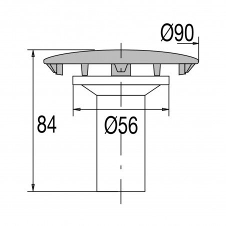 Chrome-plated metal cover 90 mm shower strainer, 60 mm drilled shower tray with drip tube