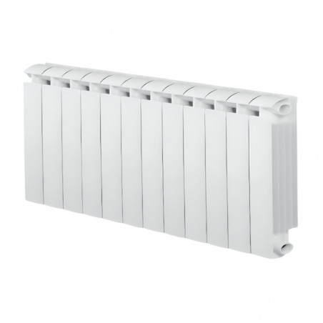 KLASS 500 12-element white cast aluminium central heater, 1392w