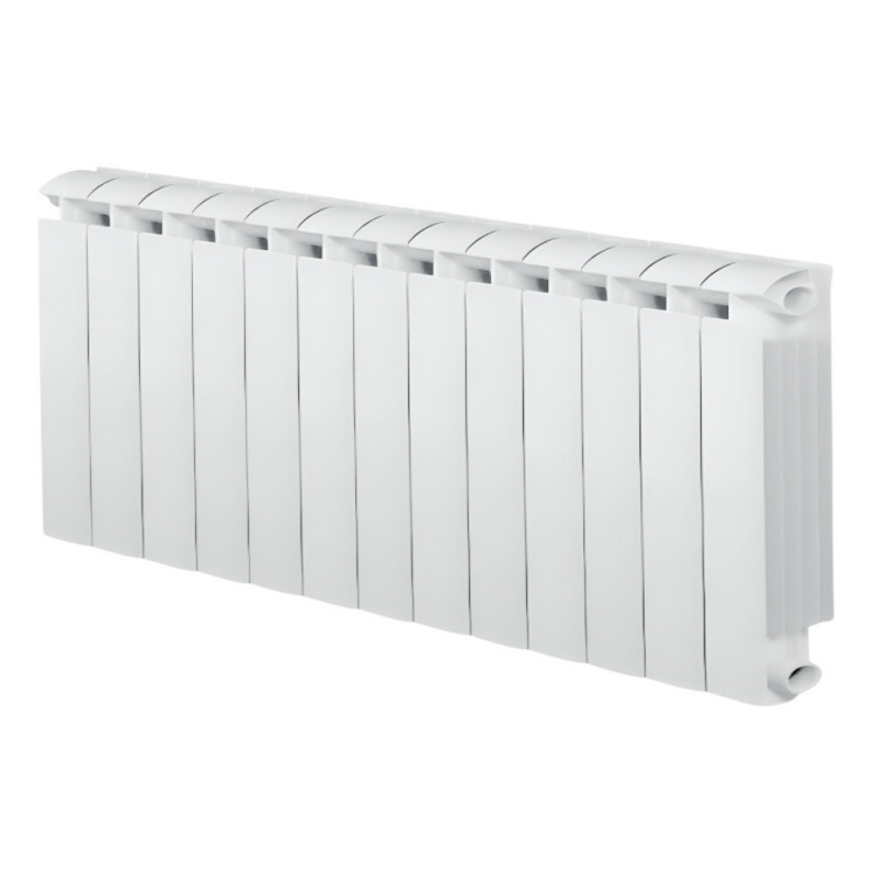 KLASS 500, riscaldatore centrale a 13 elementi in alluminio fuso bianco da 1508w