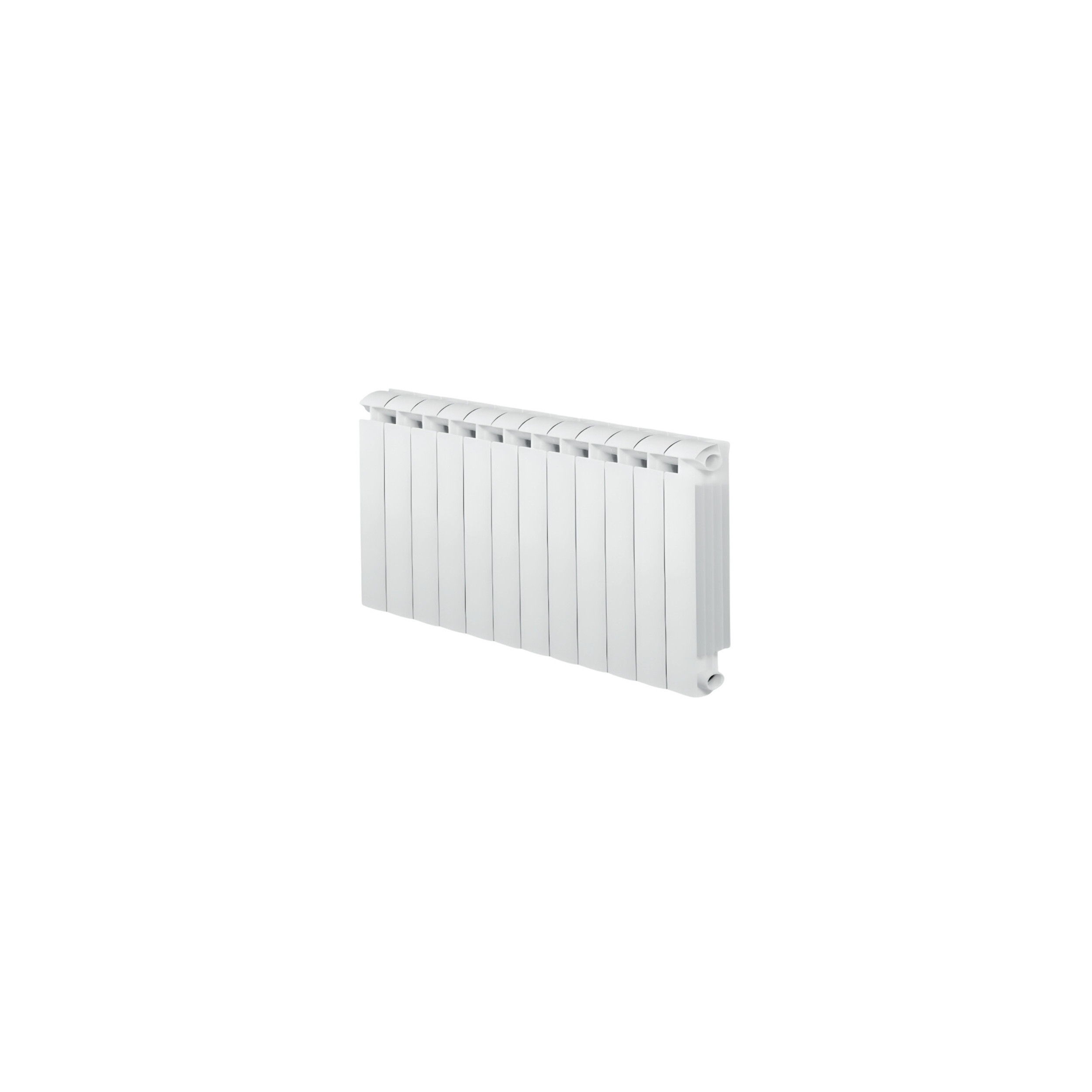 KLASS 600, stufa centrale a 12 elementi in alluminio fuso di colore bianco, 1584w