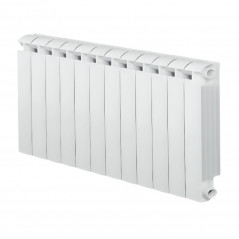 KLASS 600, stufa centrale a 12 elementi in alluminio fuso di colore bianco, 1584w