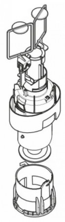 Doppelstrom-Pneumatikmechanismus für WC-Spülkasten Cesame OLI 036972 - Bild 3/3