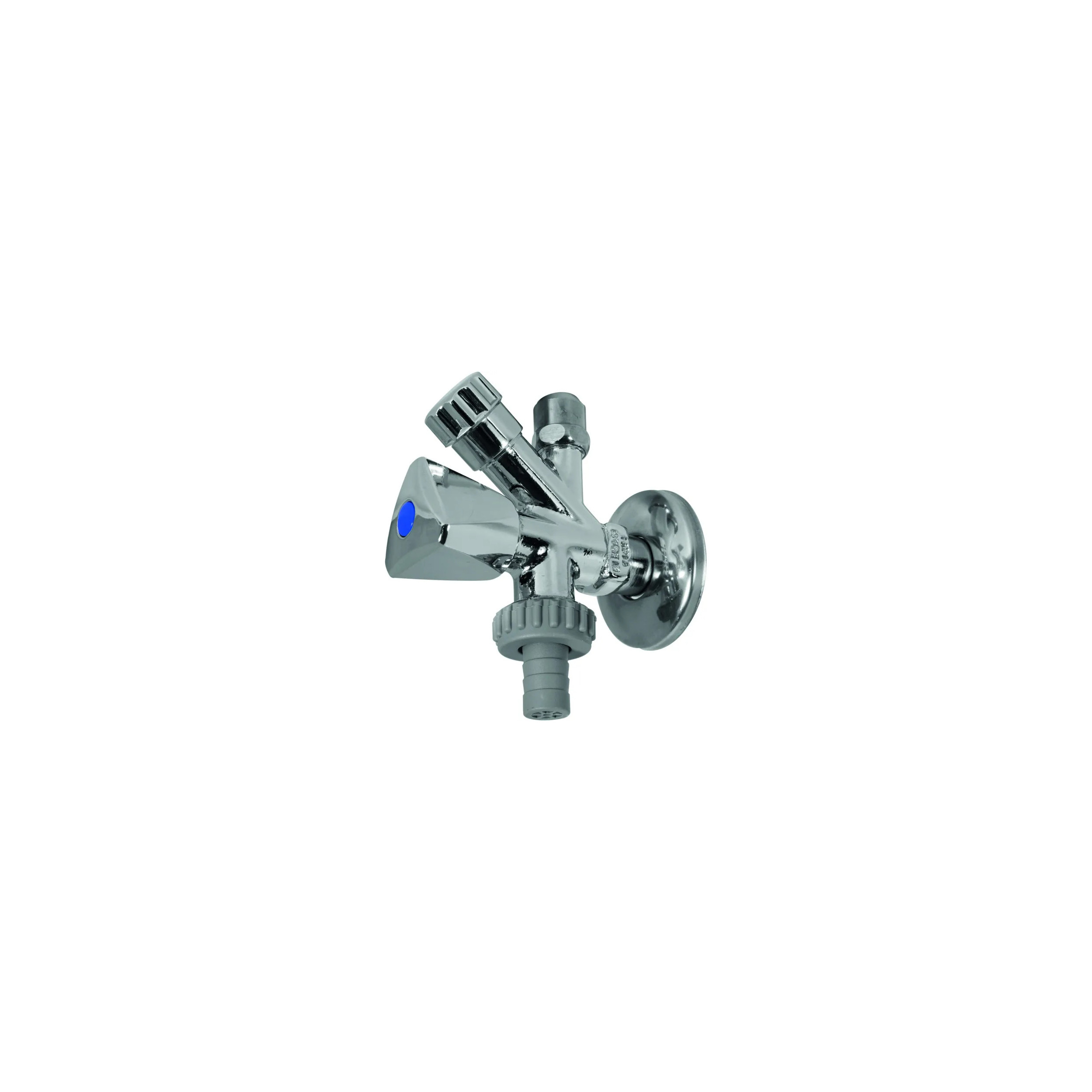 Robinet machine à laver laiton chromé équerre combiné