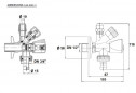 Combinatie hoekkraan voor wasmachines, messing verchroomd